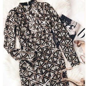 Lulu's Long Sleeve Sequin Dress